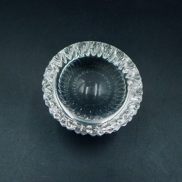 Lenox Lead Crystal Cut Edge Paperweight Magnifying Clear Dome Round Signed - Picture 4 of 8